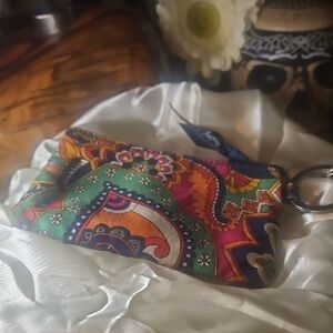 Vera Bradley Venetian Paisley Zip ID Key Ring Wallet FREE with $10 Purchase